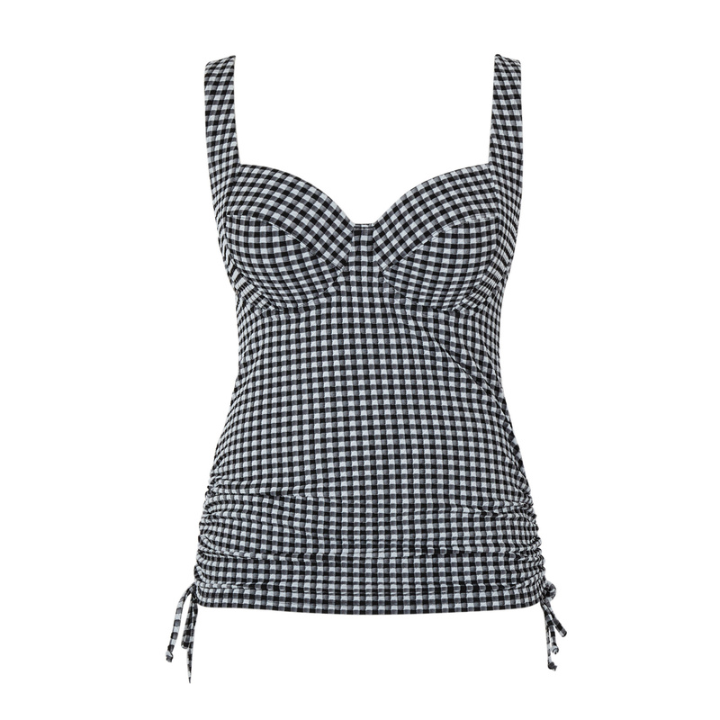 Gingham Iris 1744 Panache Swim tankini czarne