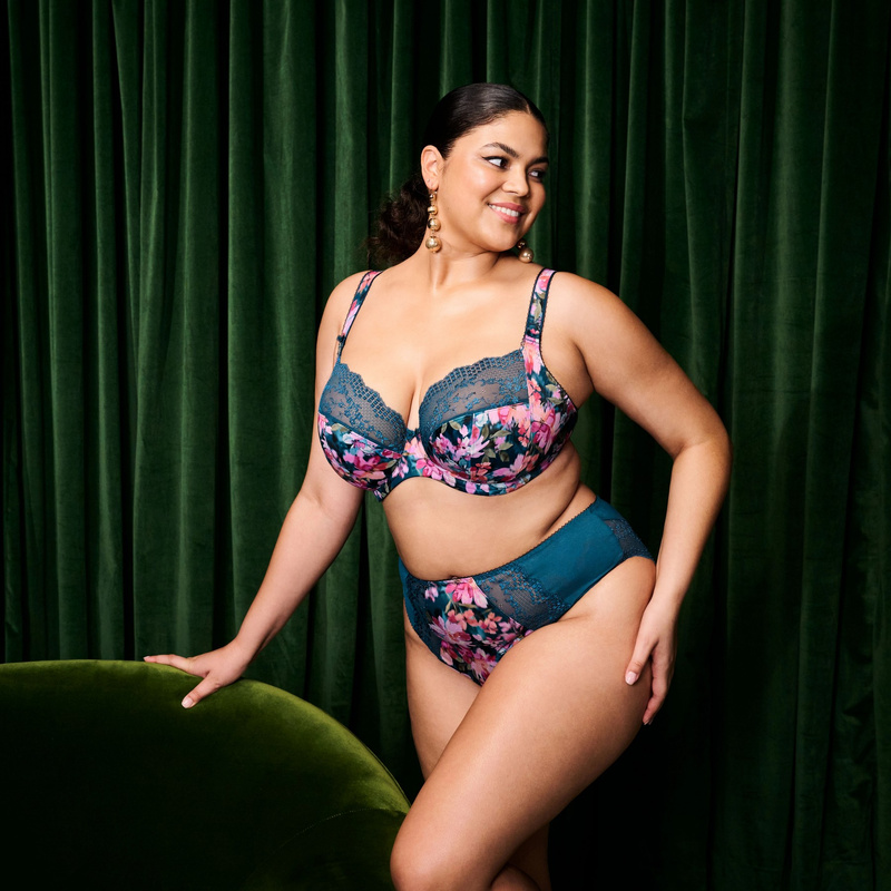 Lucie 4490 Elomi biustonosz teal floral