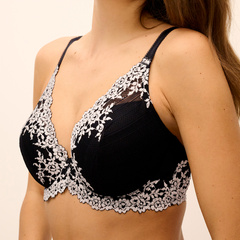 Embrace Lace biustonosz plunge czarny