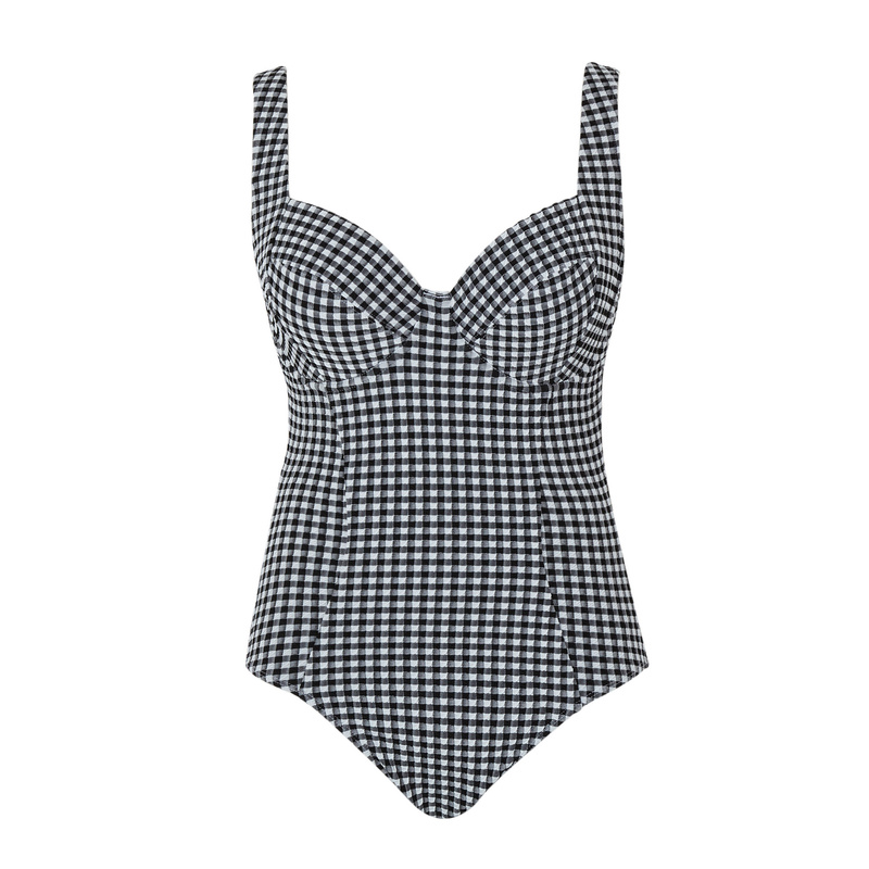 Gingham Paloma 1720 Panache Swim kostium jednoczęściowy czarny