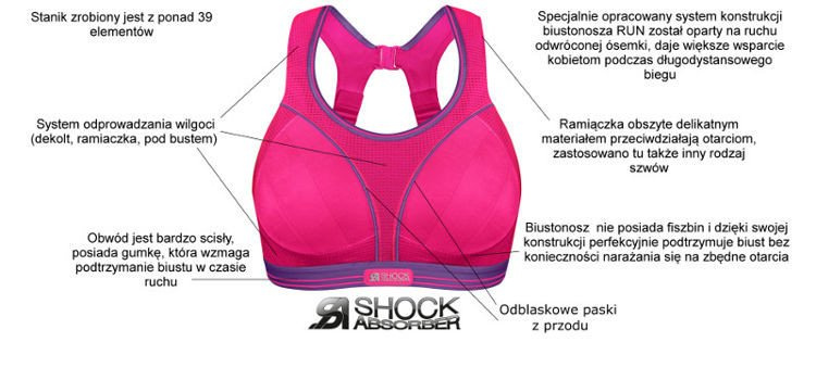 Run bra S5044 Shock Absorber czarny